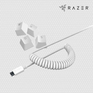 레이저코리아 PBT 키캡 코일케이블 세트 화이트 PBT Keycap Coiled Cable Set White