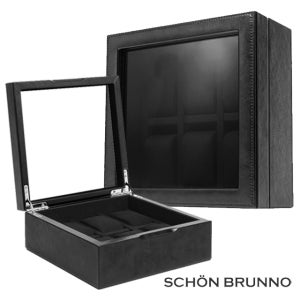 쉔부르노 6구 프리미엄 시계보관함 거치대 손목시계 쥬얼리 케이스 정리함 블랙 가죽 시계함
