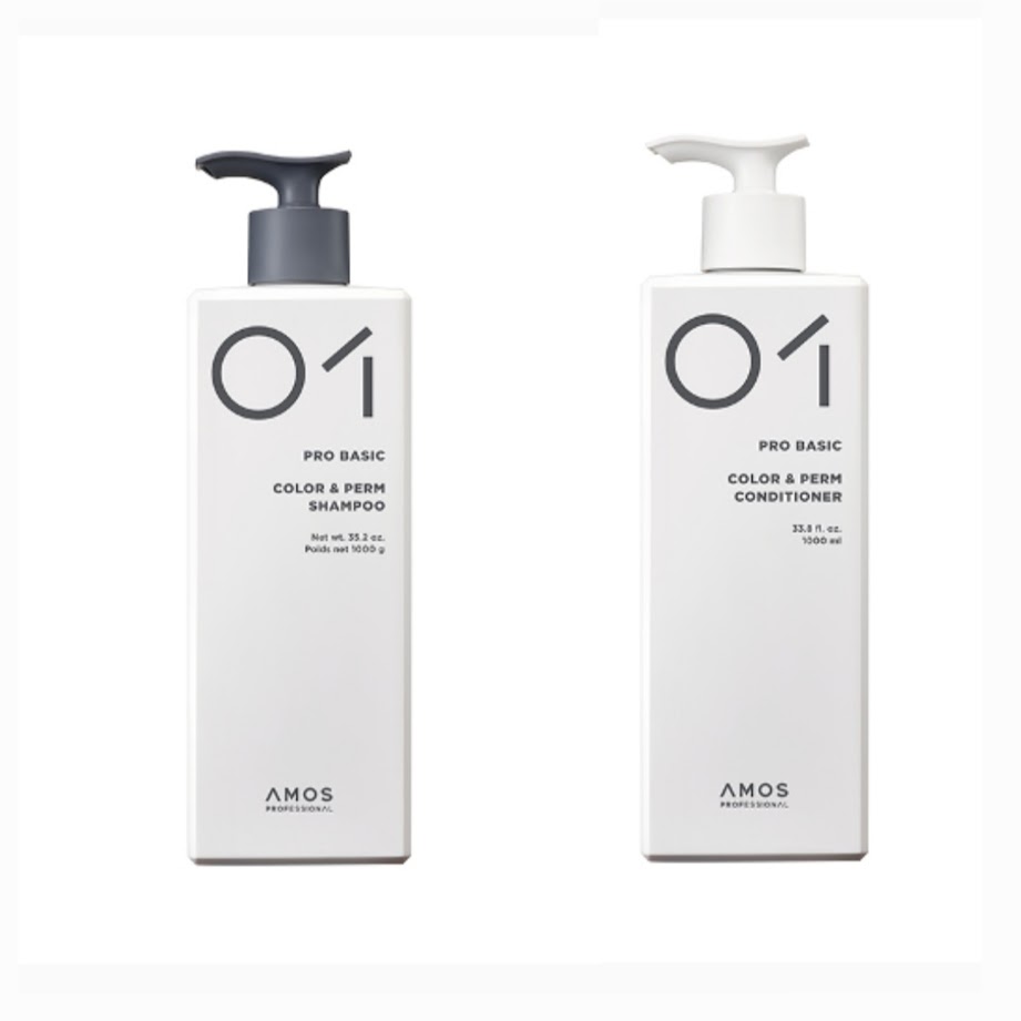 아모스 컬러앤펌 샴푸/컨디셔너 1000ml
