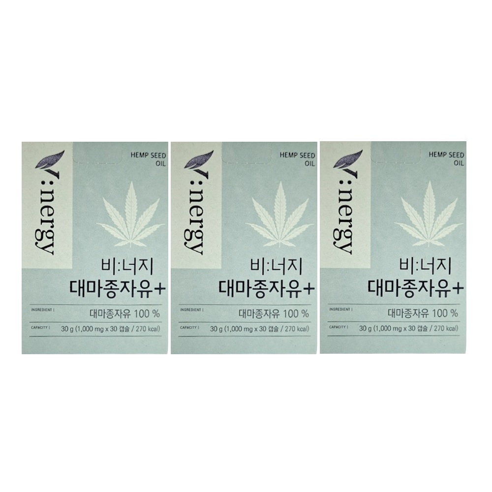 <b>비너지 대마종자유</b> 플러스 1000mg x 30캡슐, 3개