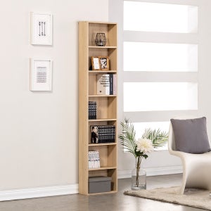 모던 H1800 책장 400x150x1800mm, 7단, 오크