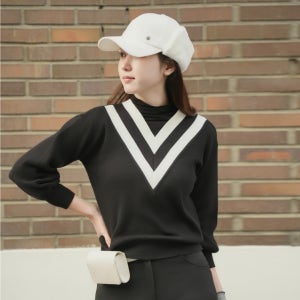 여성 골프티셔츠 칼라리스 브이넥 긴팔 가을 여성골프웨어