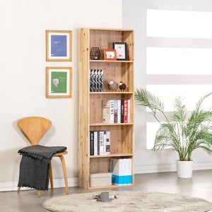 원목 H1800 책장 600x240x1800mm, 5단, 삼나무