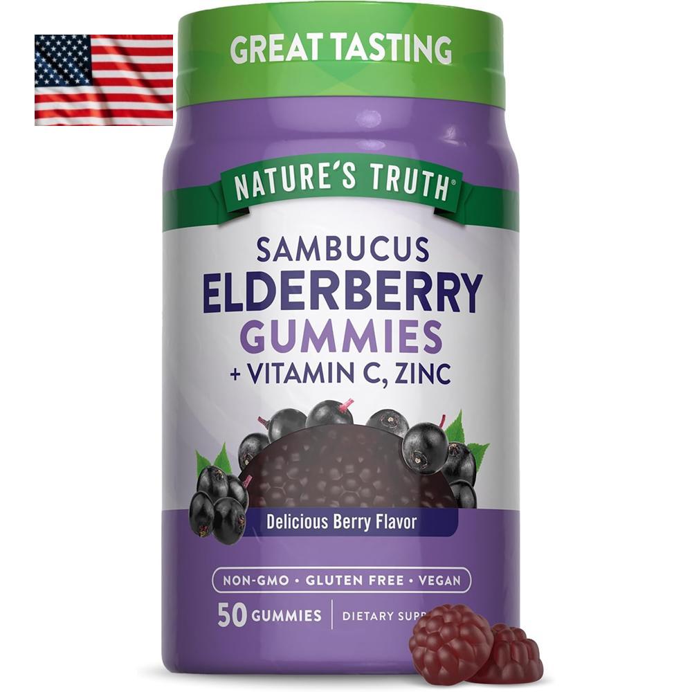 Natures Truth Elderberry <b>네이처스 트루</b> 블랙 엘더베리 젤리 50개