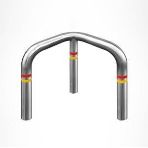 스텐볼라드 충돌방지 진입금지 스텐 코너가드 L형 다리3개 매립식 76파이 L600 H800