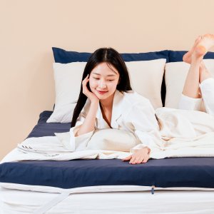 자몬스 바닥 침대 매트리스 푹신한 3단 접이식 토퍼 허리에 좋은 탄탄한 수면 매트 9cm