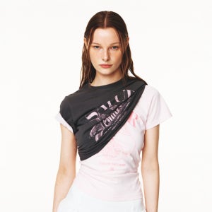 [세터] (W) 카프리 시트론 드로잉 썸머 그래픽 반팔 티셔츠 라이트 핑크