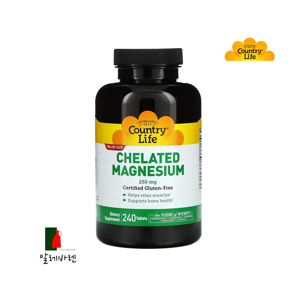 <b>컨츄리라이프</b> 킬레이트 <b>마그네슘</b> 250mg 240정