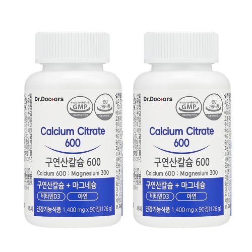[<b>닥터닥터스</b>]구연산 칼슘 600 2개