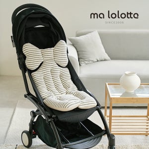 마롤 테리 스트라이프 유모차 라이너 신생아 카시트 쿠션 양면 쿨시트 유아 그레이 통통