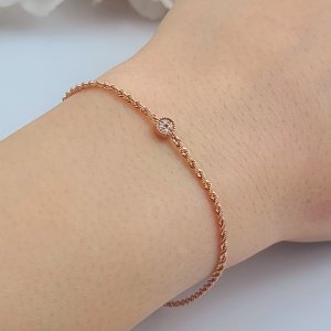 14k18k 꽈배기 로프 데일리 행복 금팔찌