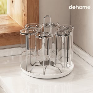 스테인리스 컵 거치대 건조대 정리대 텀블러 수납 정리 건조 트레이 컵걸이 6P