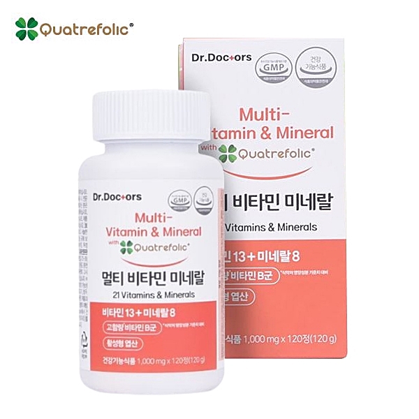 <b>닥터닥터스</b> 멀티<b>비타민</b> 미네랄 활성형엽산 <b>종합비타민</b> 120정