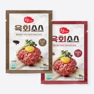 참 소문난 육회소스 40g 1박스 100개 간장맛 고추장맛