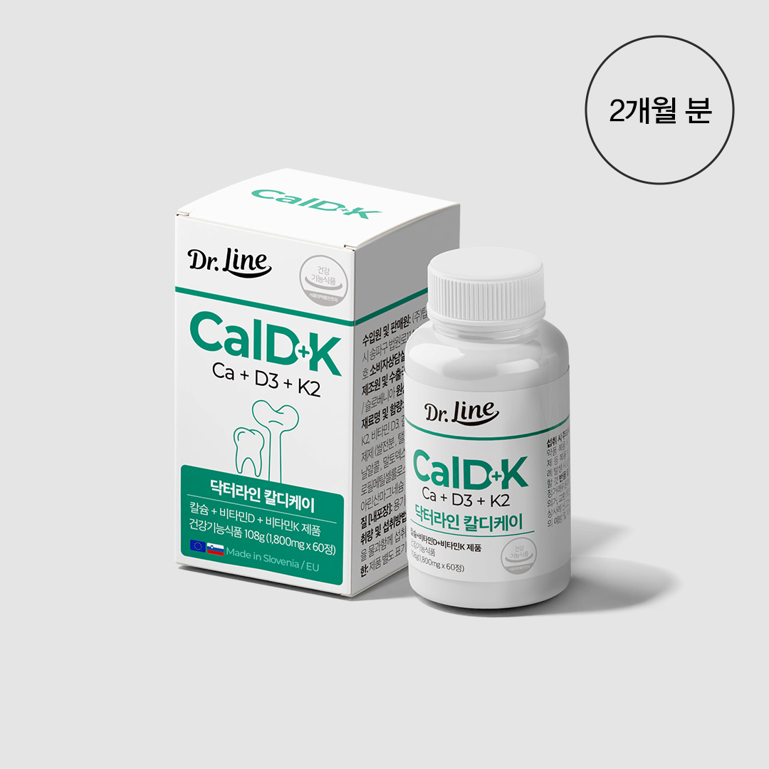 닥터라인 뼈건강 칼디케이 칼슘 비타민D 비타민K2 60정, 1개