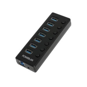[파워랜] POWERLAN USB3.0 허브 7포트 개별 스위치 유전원 PL553 PL-UH307P