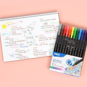파인라이너 수성펜 12색세트 다이어리 꾸미기 볼펜 다꾸펜 캘리그라피펜 프러스