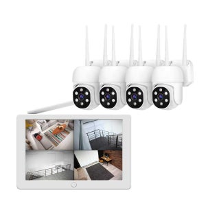 CCTV 실외용 카메라 와이파이 무선 NVR 녹화기 키트 4채널 홈캠 가정용 스마트 반려동물 AP4784