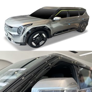 EV9 (2023~Now) 차량용 블랙 도어썬바이져 창문 빗물받이 몰딩 윈도우 썬바이저 6P