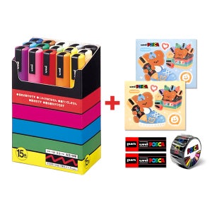 유니 포스카 PC-5M 15색 세트 마카 다용도 마카펜 POSCA + 3종 선물세트