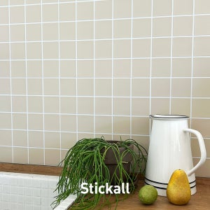 스티컬 접착식 붙이는 데코 타일 주방 욕실 셀프인테리어 (미디엄 스퀘어 아이보리 무광)