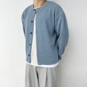 남자니트 라운드넥 가디건 간절기 봄 가을 여름 남자크롭가디건