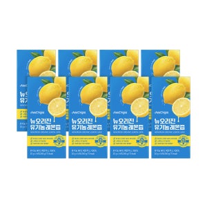 [4박스+4박스] 뉴오리진 유기농 레몬즙 레몬수 NFC100% 착즙 스페인산 레몬 14포, 8개