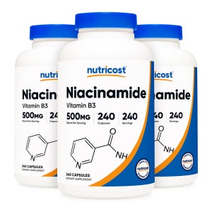 뉴트리코스트 고함량 나이아신아마이드 활성형 비타민B3 영양제 500mg 240캡슐, 3개