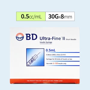 비디 BD 인슐린주사기 울트라파인2 0.5ml 30g 8mm (100개/1박스) 당뇨주사기