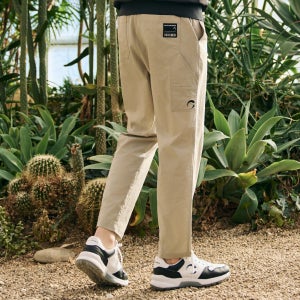 [챌린저] 남성 절개포인트 세미배기핏 바지 카키베이지