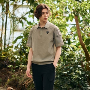 [챌린저] 남성 에어쿨 냉감 반팔 카라 우븐탑 라이트카키