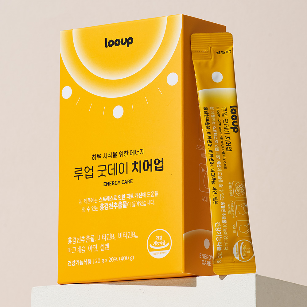 루업 굿데이 치어업 액상 스트레스 피로개선 홍경천추출물 비타민B 마그네슘 아연 셀렌 1box(20포)