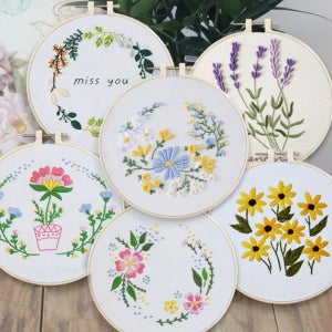 자수 패키지 키트 초보자 DIY 취미생활 꽃자수 20cm