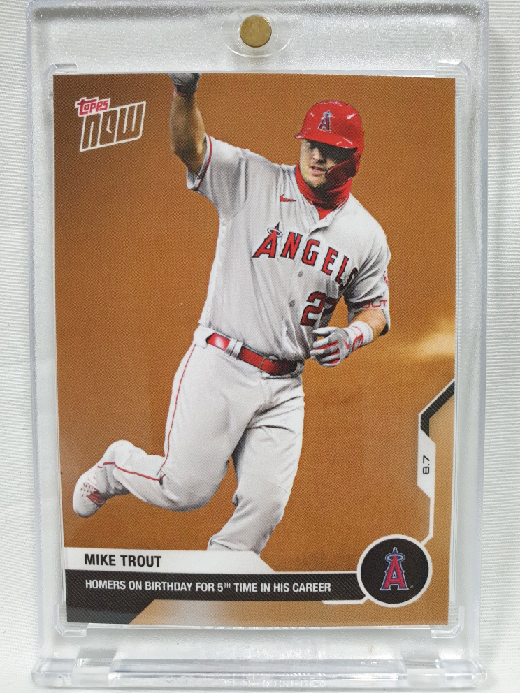 2020 TOPPS NOW 탑스 나우 #71 마이크 트라웃 통산 5번째 생일날 홈런 기념 LA 엔젤스 메이저리그 MLB 야구 스포츠 카드