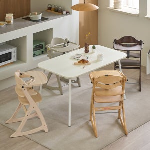 [포토후기 전용매트증정] 야마토야 스쿠스쿠GL (+쿠션+안전벨트)원목 하이체어 아기 유아 식탁의자 이유식의자