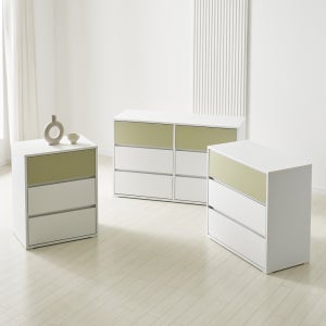 엘로 2600 다용도 안방 옷 3단 와이드 서랍장 세트