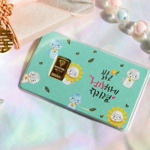 [케이스포함]뱀골드바 용띠 뱀띠 아기 백일 돌 골드바+메세지카드 1.875g, 1개