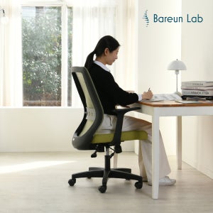 바른자세연구소 LAB03 사무용 사무실 책상 컴퓨터의자 블랙 기본세트