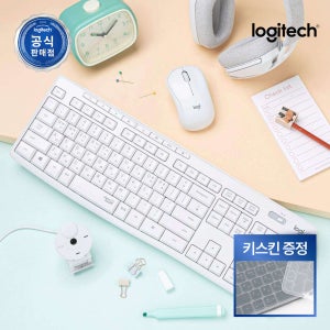 [오!로지][키스킨증정][N배송] 로지텍코리아 공식 MK295 콤보 무소음 무선 키보드 마우스 세트 오프화이트, 멤브레인