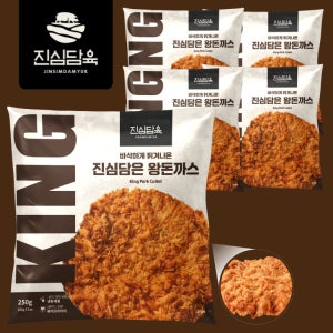 [에어프라이어] 간편조리 진심담육 왕 돈까스, 250g, 5개