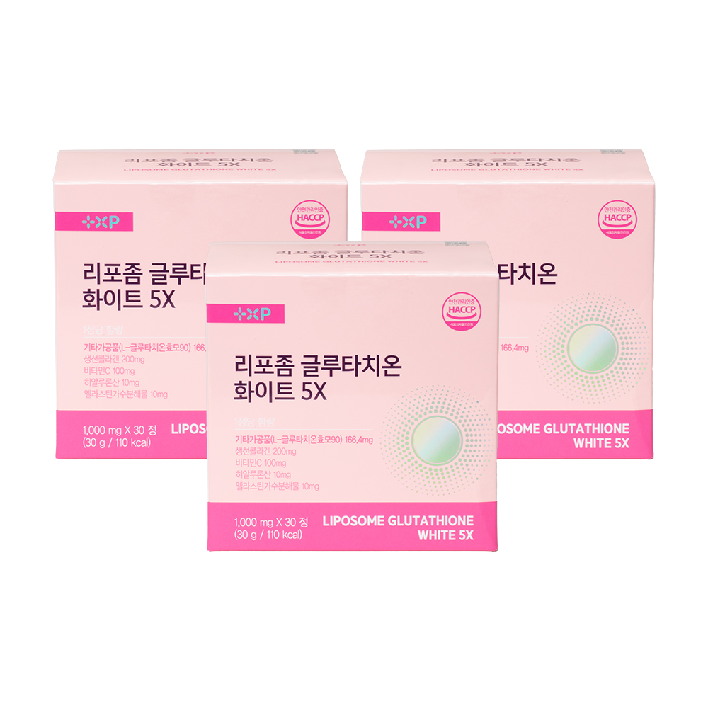 콜라겐 비타민C 엘라스틴 히알루론산 함유 리포좀 글루타치온 화이트 5X 30정, 3개