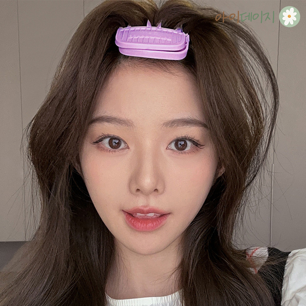 아이데이지 뿌리<b>볼륨</b>집게 앞머리<b>볼륨</b> 구르프 <b>헤어</b>롤 3핀 퍼플