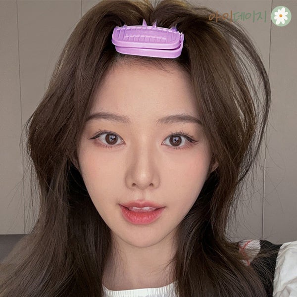 아이데이지 뿌리볼륨집게 앞머리볼륨 구르프 헤어롤 3핀 퍼플