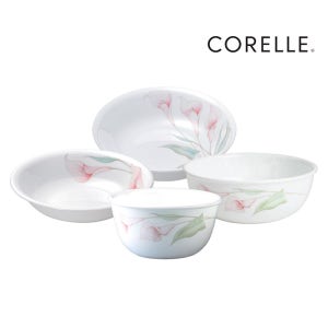 코렐 백합 신 1인세트 4P 직장인 대학생 자취 1인가구 접시 그릇 선물 추천