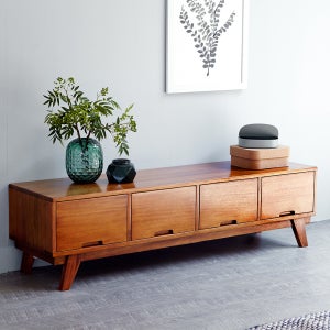 유씨엠 클레이 원목 높은 거실장 티비다이 TV선반 1500x400x400mm, 마호가니원목