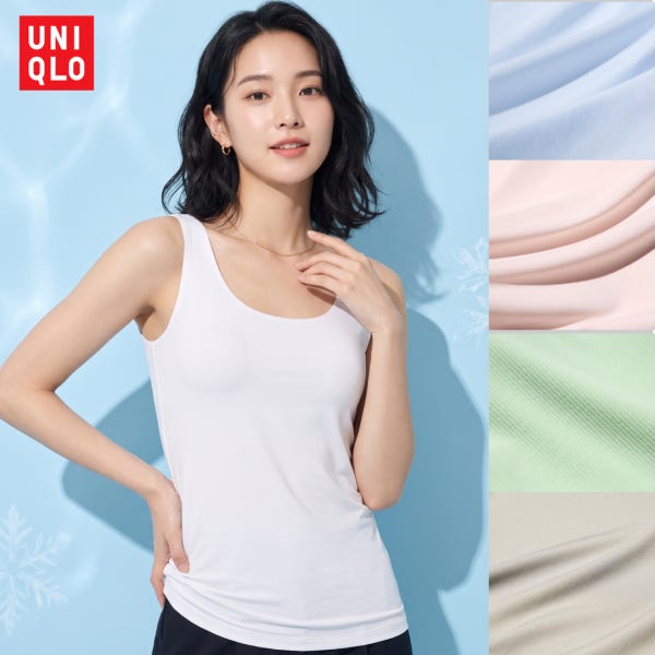 유니클로 에어리즘 여성 탱크탑 브라탑 나시 브라캡 내장 나시