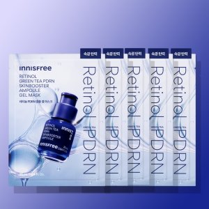 [속광 탄력] 이니스프리 레티놀 그린티 PDRN 스킨부스터 앰플 겔 마스크 25mL 5매, 1개
