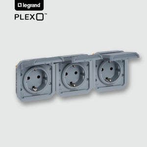 뉴플렉소 IP55 콘센트 메커니즘 3구 가로 르그랑 세차장 주방 콘센트 방진 방수 스위치