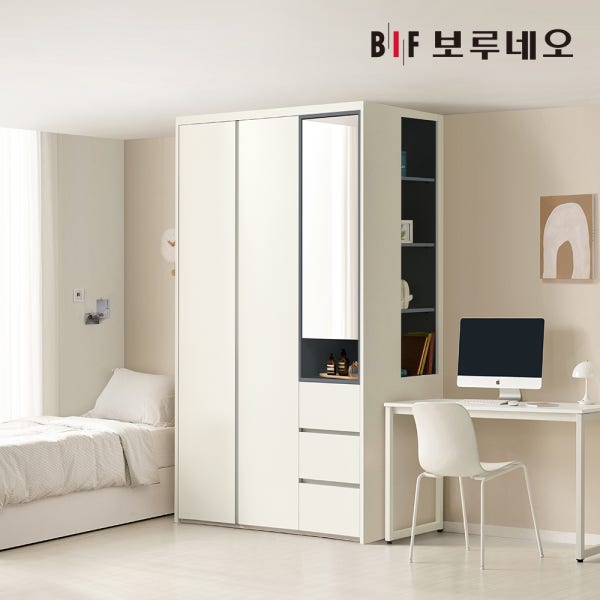 BIF 보루네오가구 보루네오 작은방 붙박이장 슬림 화장대 거울 아이방 맞춤가구 1200 E0등급