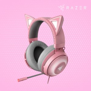 레이저코리아 크라켄 키티 핑크 게이밍 헤드셋 Razer Kraken Kitty Quartz